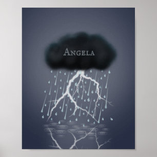 Stormy Rain Cloud Tempestuous Dream Personalised Poster