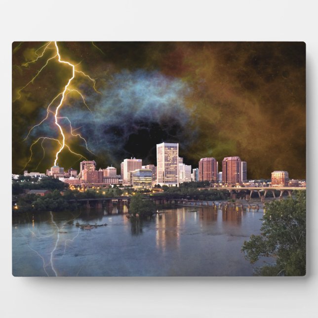Stormy Richmond Skyline Plaque (Front)