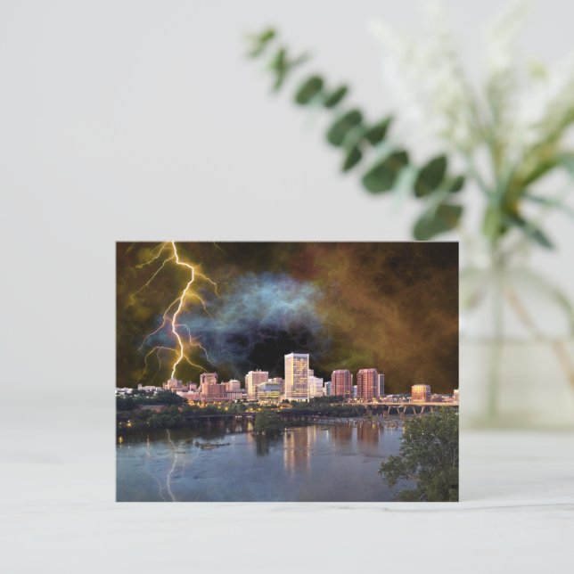 Stormy Richmond Skyline Postcard (Standing Front)