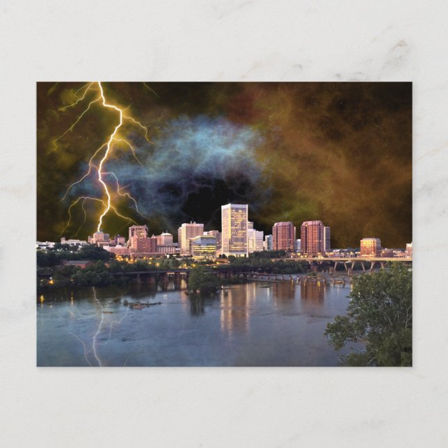 Stormy Richmond Skyline Postcard (Front)