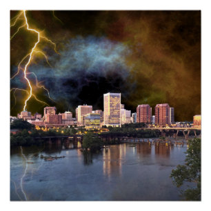 Stormy Richmond Skyline Poster