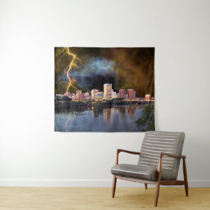 Stormy Richmond Skyline Tapestry