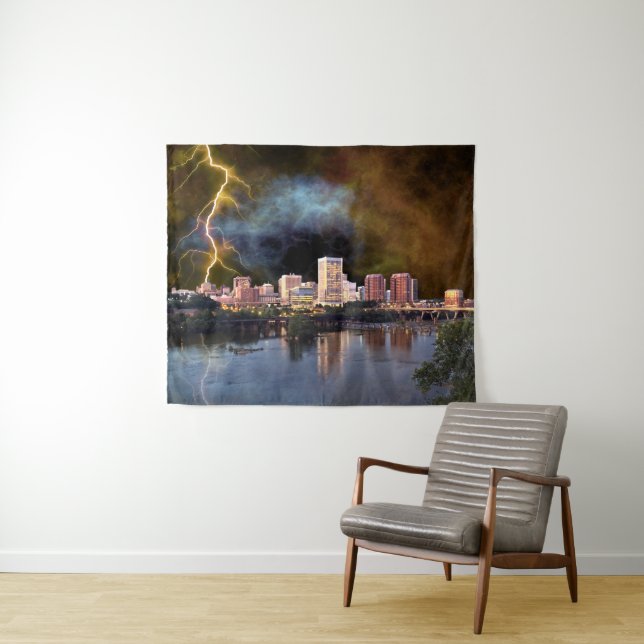 Stormy Richmond Skyline Tapestry (In Situ (Horizontal))