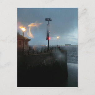 Stormy River Mersey Postcard