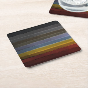 Stormy Salty Watercolor Pop Of Colour Abstract Art Square Paper Coaster