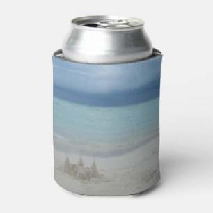 Stormy Sandcastle Beach Landscape Photo Can Cooler
