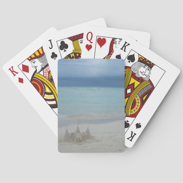 Stormy Sandcastle Beach Landscape Photo Playing Cards (Back)