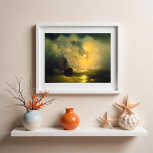 Stormy sea at night, Aivazovsky  Photo Print