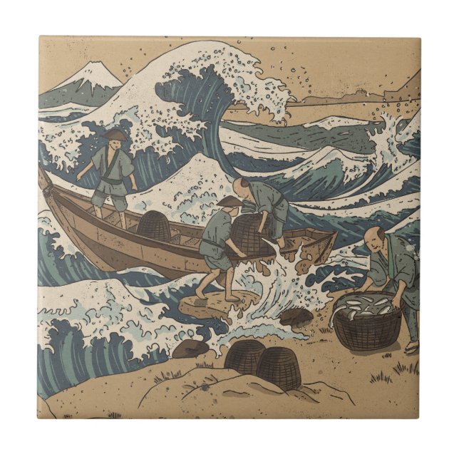 Stormy Sea Ceramic Tile (Front)