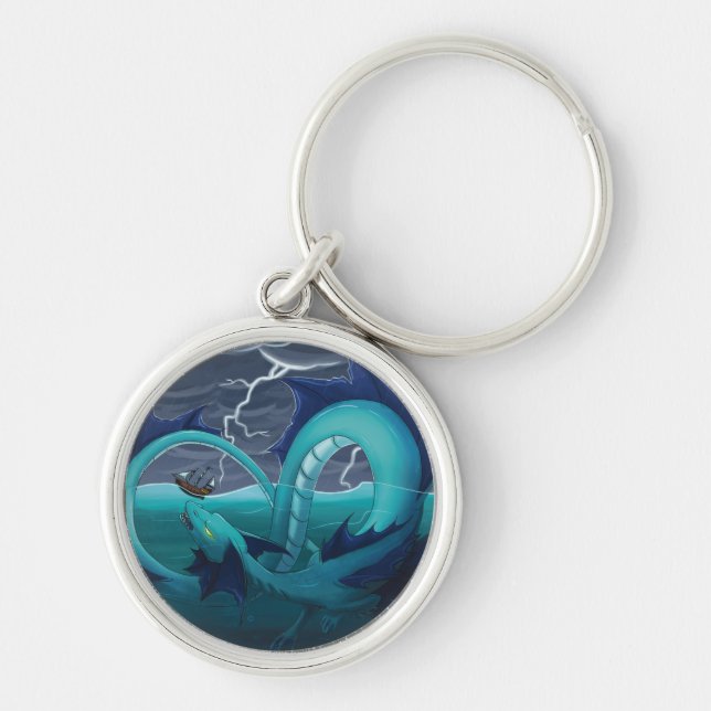 Stormy Sea Dragon Key Ring (Front)