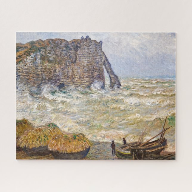 Stormy Sea in Étretat | Monet | Jigsaw Puzzle (Horizontal)