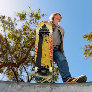 Stormy Seas & Bold Lighthouse Skateboard