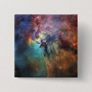 Stormy Seas of Lagoon Nebula in Sagittarius 15 Cm Square Badge