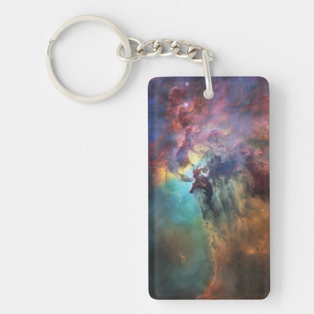 Stormy Seas of Lagoon Nebula in Sagittarius Key Ring (Front)