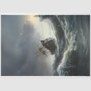 Stormy Seas Ship Decoupage  Tissue Paper