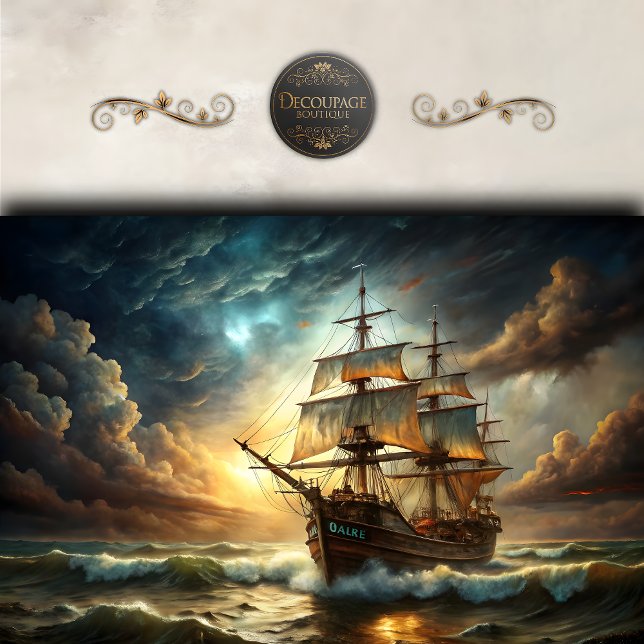 Stormy Seas Tall Ship Decoupage Tissue Paper (Stormy Seas Tall Ship Decoupage Tissue Paper)