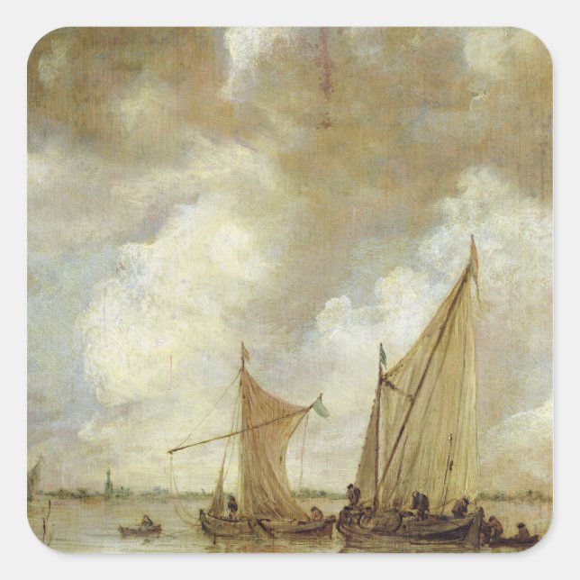 Stormy Seascape, 1655 Square Sticker (Front)