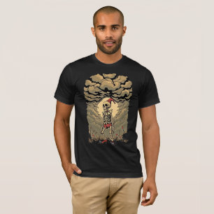 Stormy Skeleton Clown: Retro Whimsy Tee