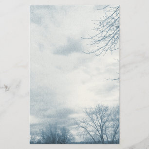 Stormy Skies Blue Stationery