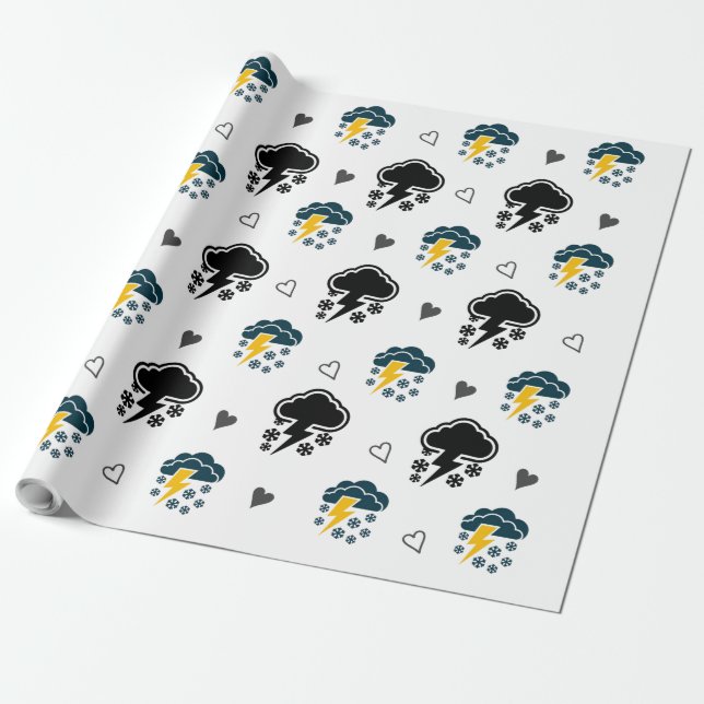 "Stormy Skies: Cloud & Thunder Wrapping Paper." Wrapping Paper (Unrolled)