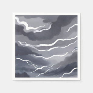 Stormy Skies   Dark Watercolor Napkin