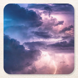 Stormy Skies Square Paper Coaster