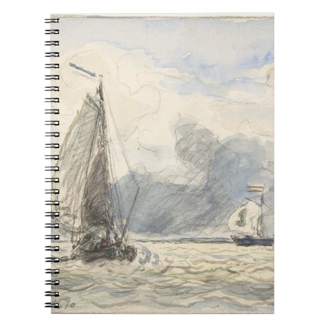 Stormy Sky Dutch Sailing Sketch Notebook (Front)