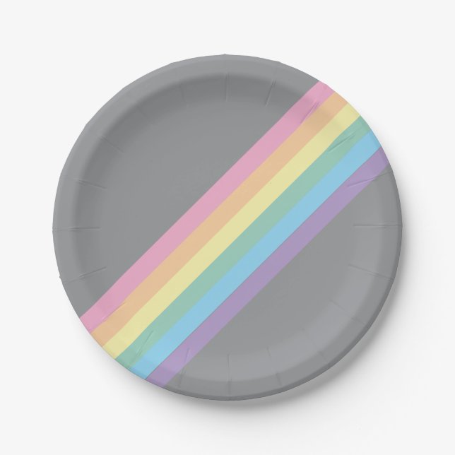 Stormy Sky & Rainbow Paper Plates  (Front)