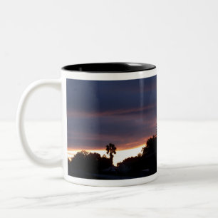 stormy sky sunset Two-Tone coffee mug