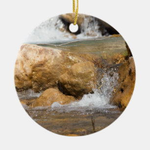 Stormy stream in spring ceramic ornament