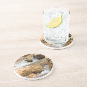 Stormy stream in spring coaster