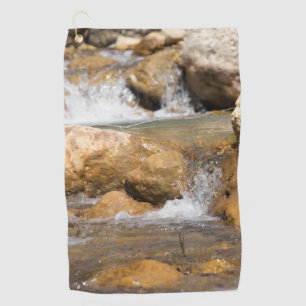 Stormy stream in spring golf towel
