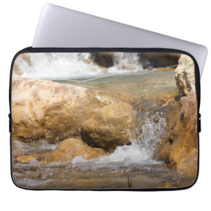 Stormy stream in spring laptop sleeve