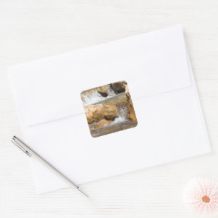 Stormy stream in spring square sticker