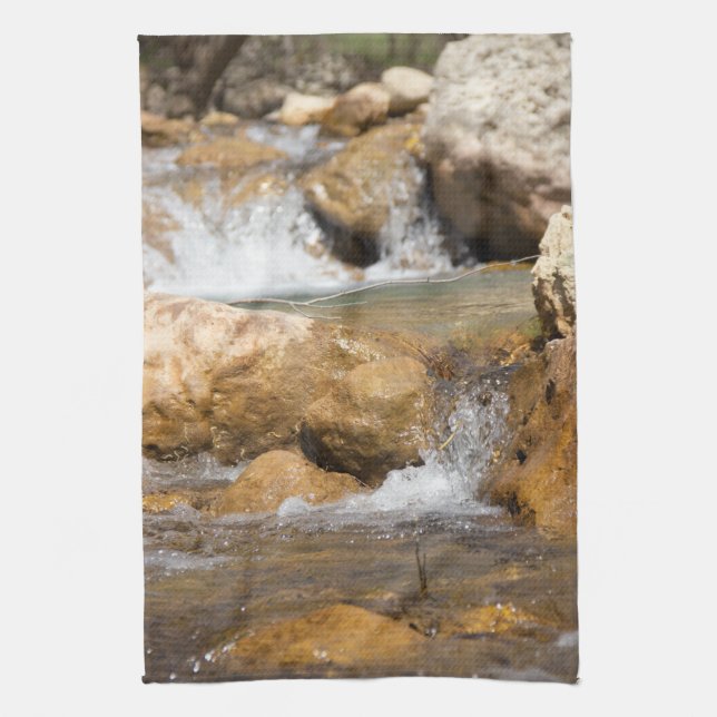 Stormy stream in spring tea towel (Vertical)