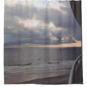 Stormy Sunrise over the Ocean Shower Curtain