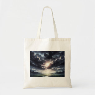 Stormy Sunset Rain Over Serene Valley Tote Bag