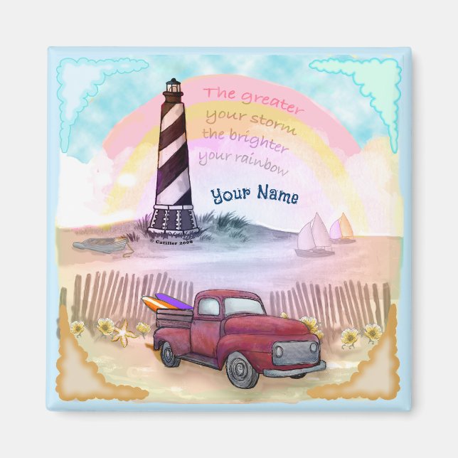 Stormy  Truck Lighthouse Magnet (Front)