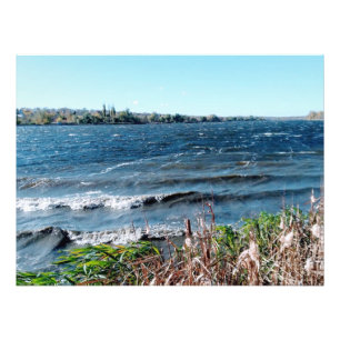 Stormy weather in October on the Dnieper River Photo Print