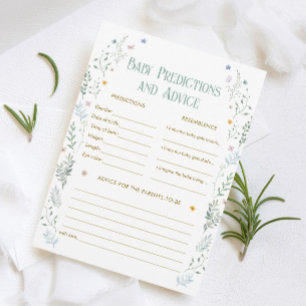 Story Book Baby Shower Baby Predictions Game Card