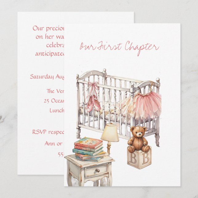 Story Book Baby Shower Digital Download Invitation (Front/Back)