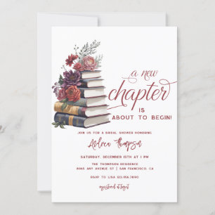 Story Book   Floral Modern Script Bridal Shower  Invitation