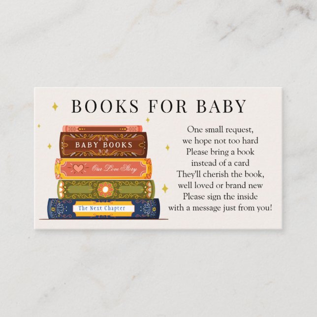Story Book Library Books for Baby Request Enclosure Card (Front)