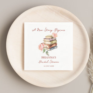 Story book new chapter bridal shower printed napkin