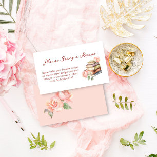Story book new chapter bridal shower recipe enclosure card