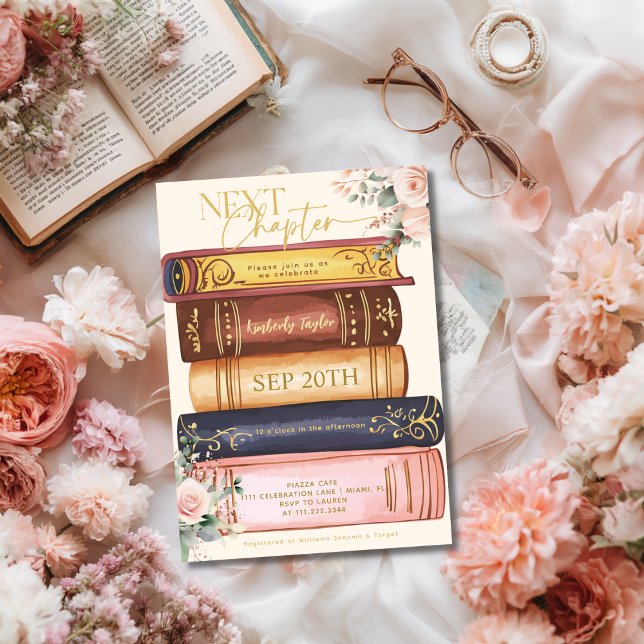 Story Book The Next Chapter Floral Bridal Shower Invitation (Creator Uploaded)