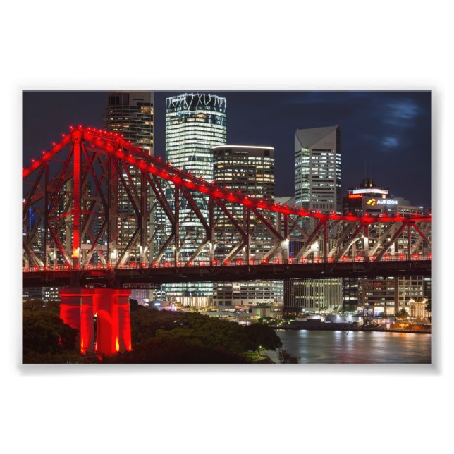 Story bridge Brisbane city skyline Australia dusk Photo Print (Front)