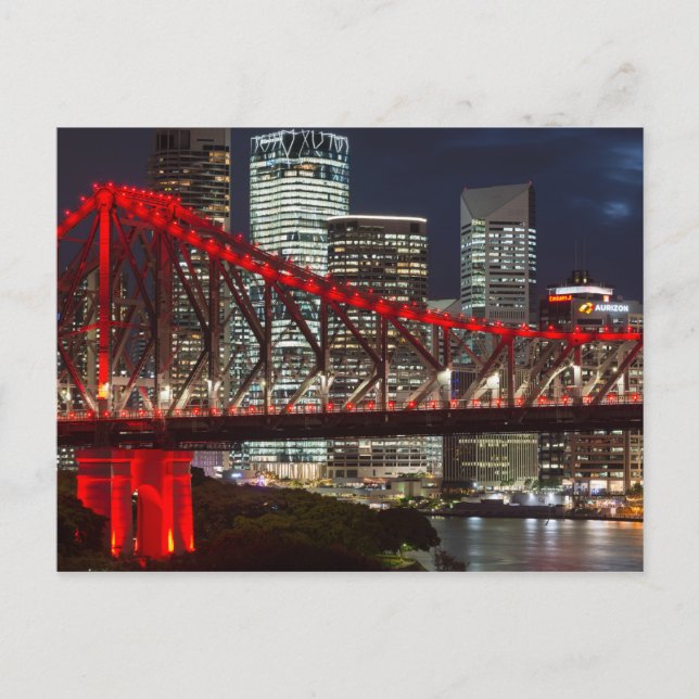 Story bridge Brisbane city skyline Australia dusk Postcard (Front)