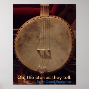 Story Gourd Poster- Rooster Bass Banjo Poster