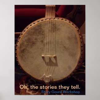 Story Gourd Poster- Rooster Bass Banjo Poster